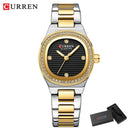 CURREN Luxury Brand Simple Style Quartz Watch for Women NEW Dress Ladies Wristwatches with Rhinestones