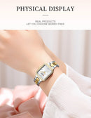 CURREN Relógio Feminino Elegante Retangular