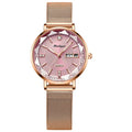 POEDAGAR Relógio Feminino Elegante com Calendário Completo