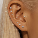 Brincos Florais em Prata com Moissanite