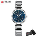 CURREN Sleek Simplicity Quartz Dial Watch for Women Slim Luxury Dial with Luminous Hands Wristwatch Ladies