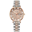 POEDAGAR Relógio Feminino Elegante com Calendário Completo