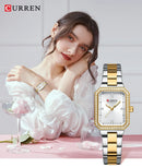 CURREN Relógio Feminino Elegante Retangular