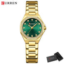 CURREN Original Quartz Watch for Women Fashion Elegant Ladies Watches Stainless Steel Waterproof Wristwatch