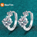 Brincos Solitário Moissanite em Prata