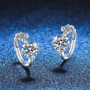 Brincos Solitário Moissanite em Prata